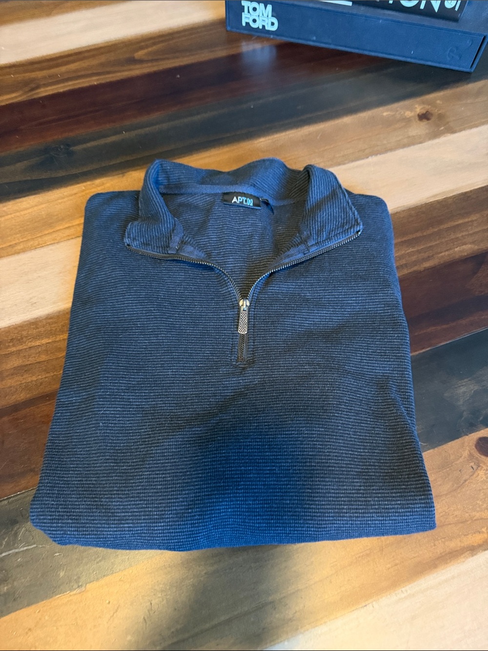Apt. 9 Navy Half-Zip Ribbed Sweater